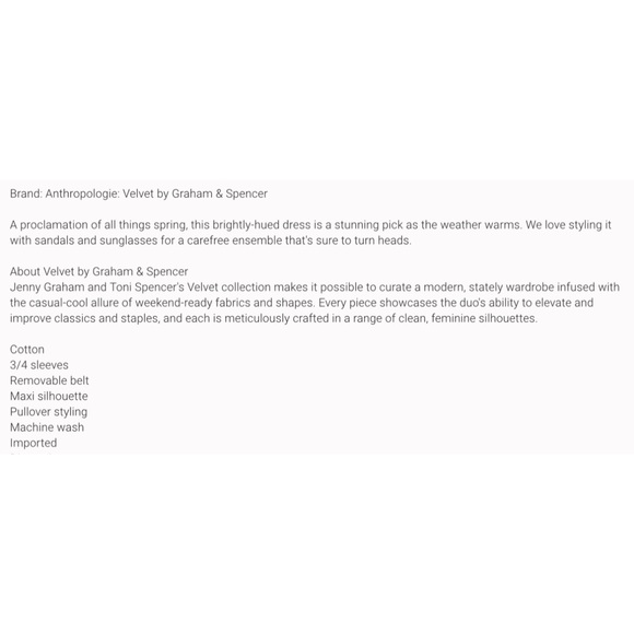 Anthropologie Velvet By Graham & Spencer Ciara Maxi Dress - NWT - Rare - XL - Picture 12 of 12